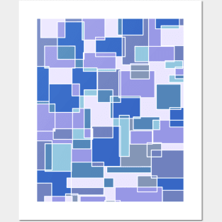 blue and purple checkered pattern Posters and Art